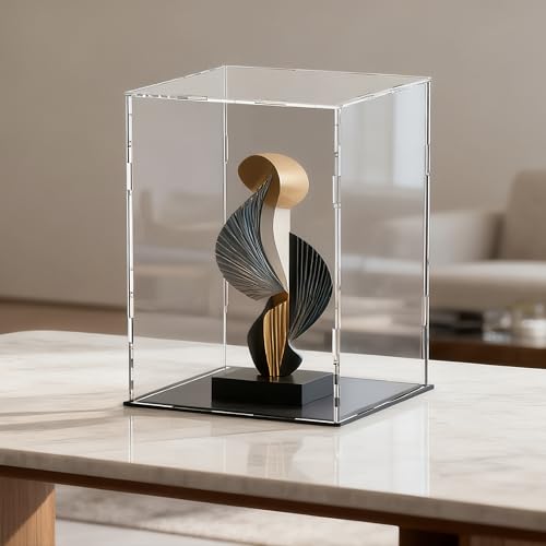 Image of Acrylic Display Case for Collectibles and Toys, Versatile Clear Acrylic Display Box with Black Base for Showcase and Displaying, 13x13x16-inch