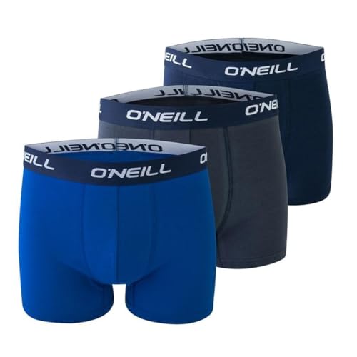 Aspetto e sensazione classici O\'Neill Boxer da Uomo Basic  Compagno Sportivo per l\'uso Quotidiano in Set da 3  Blu Mix S