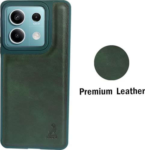Image of AIBEX Shield Back Cover Case Compatible with Xiaomi Redmi Note 13 5G Back Cover | Flexible Vegan Leather | Full Camera Protection | Raised Edges | Super Soft-Touch | Bumper Case