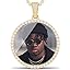 0435 Gold oversized pendant with tennis chain]