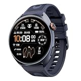 Titan Celestor 2.0 Smartwatch with 1.43" inch AMOLED Display, Dual Band GPS, ABC, Offline Maps, 5 ATM, Training Load & Readiness, Running Courses, Offline Music, TitanQ, Hybrid Strap - Orion Blue
