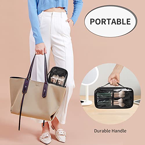 OCHEAL Bolsa de maquiagem transparente, bolsa de cosméticos portátil para armazenamento de maquiagem