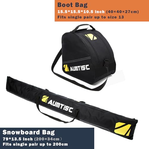 image for AUMTISC Ski Bags Padded 2 Piece Ski and Boot Bag Combo for Air Travel 