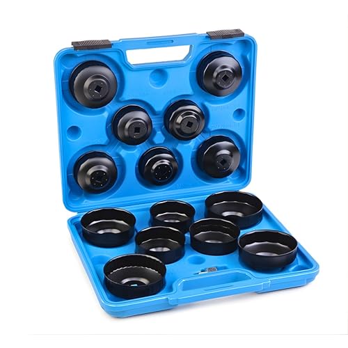 CLICLED Set da 14 pezzi chiave a tazza filtro olio motore auto smontaggio rimozione