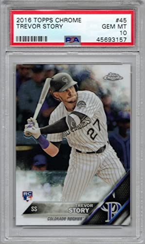 2016 Topps Chrome Trevor Story Rookie Card Graded PSA 10 image