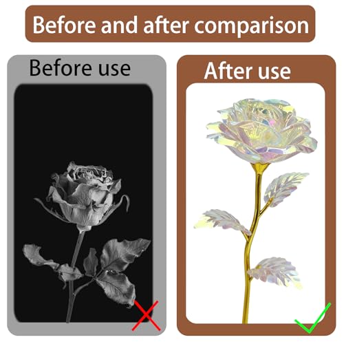 HEOUCH Infinity Rose Rosa Am Stiel, Ewige Rose im Geschenkbox, Eternal Blumengeschenk für Frauen, Inklusive Grußkarte, Geburtstag Muttertag Valentinstag Jahrestag Geschenk für Sie (B)