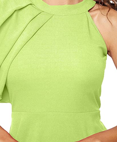 Image of Uptownie Lite Women's Stretchable Solid Fit & Flare Skater High Neck Knee-Length Dress