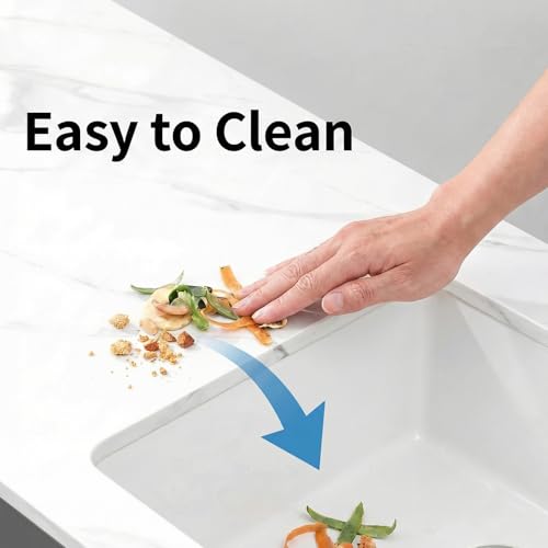 Image of White Bar Sink, 13 inch x 15 inch x 10 inch Undermount Kitchen Sink, 13 Inch Small and Deep Single Bowl Granite Composite Kitchen Sink with Accessories, 13 x 15 White Quartz Stone Bar Sinks