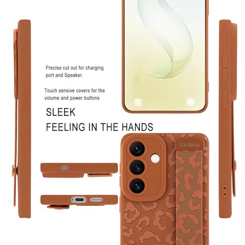 Image of Compatible with Samsung Galaxy S26 Case with Strap Wrist Brown