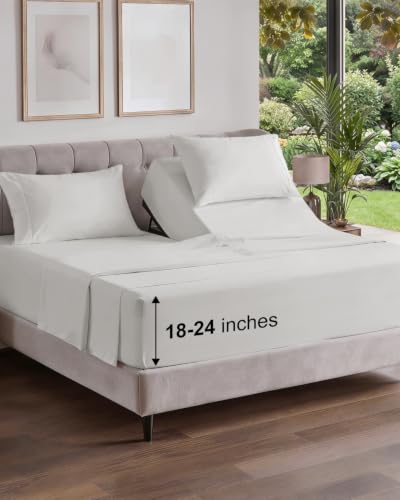 Image of Flex Top Split Head King Sheet Set - 4 Piece Extra Deep - French Grey