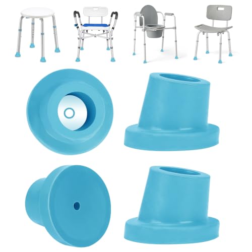 supregear Replacement Feet for Shower Chair Bath Seat, 1-1/8" I.D. Slope Rubber Feet Pad for Shower Stools Transfer Bench Non-Slip Extreme Grip Tub Transfer Benches Suction Cup Feet, 4PK