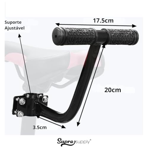 Apoio de Guidão e Pedal para Garupa Bicicleta Com Pedal Traseiro Bagageiro Infantil Supra Supply