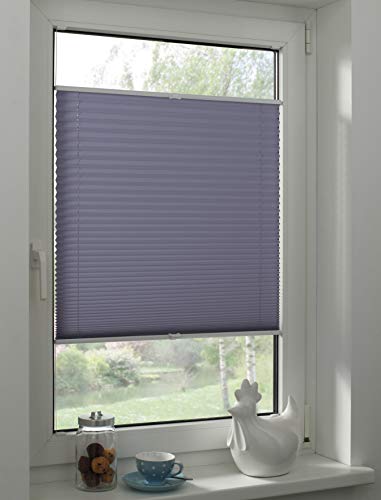 Sunpro24 Plissee auf Maß, Blickdichtes Faltrollo, Klemm-Montage, Sonnenschutzrollo, (B) 141-150 x (H) 20-80 cm, Flieder
