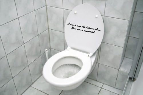 I AIM TO KEEP THIS BATHROOM CLEAN decal sticker funny, Black