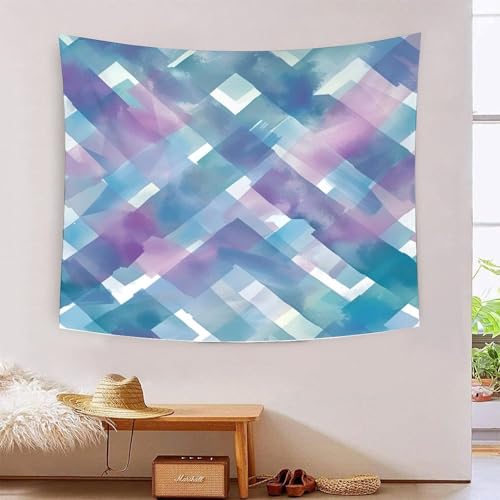 Tapisserie murale effet 3D géométrie tissu de 180x230cm pour salon moderne et pique-nique chic