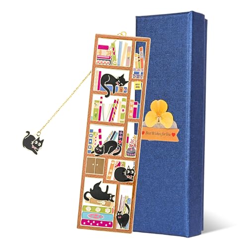 Cat Metal Bookmark with Gift Box, Christmas Stocking Stuffers Gifts, Cat Lover Gifts, Book Lover Gifts, Book Club Gifts, Bookish Items, Gifts for Women, Mother, Reader, Birthday