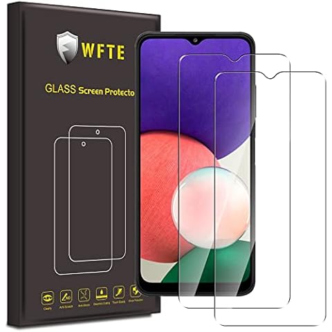 WFTE [2-Pack Screen Protector for Samsung Galaxy A22 5G,Anti-Scratch,High Transparency,Anti-fingerprint,Bubble-Free,Dust-Free Premium Screen Protector Tempered Glass For Samsung Galaxy A22 5G Cover