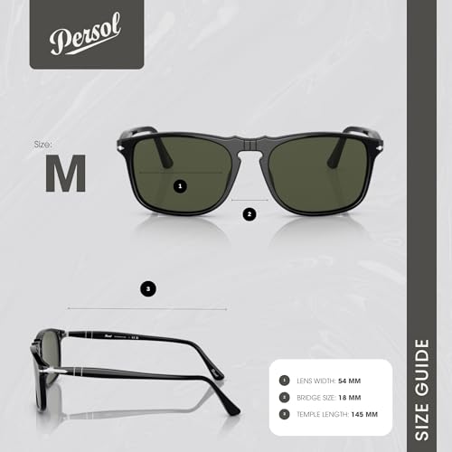 Persol PO3059S Square Sunglasses for Men +BUNDLE with ACCESSORY EYEWEAR KIT4