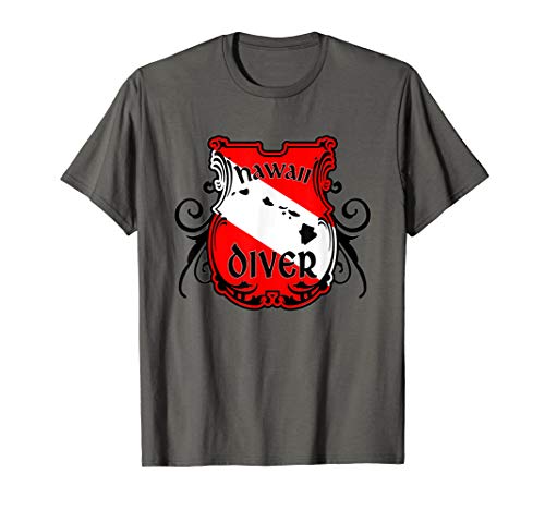 Hawaii Scuba Diver Shield Logo Scuba Gift Idea T-Shirt