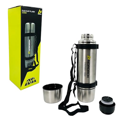 Nordrok 75060 Twin Cup Flask 1000 (Cup 2 X 200ml), Sliver - Image 4
