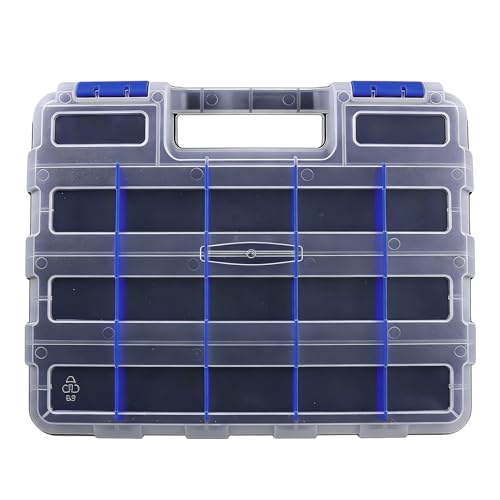 Generisch Scatola di smistamento per viti, double face, con divisori rimovibili, contenitore per chiodi e bulloni | per dadi, perline, gioielli, da, garage, ufficio, casa, officina e