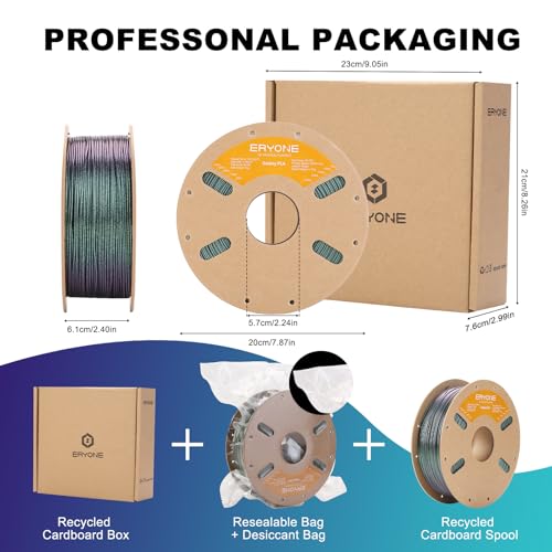 Image of ERYONE Galaxy PLA 3D Printer Filament, Sparkle Glitter PLA, 1.75mm + /-0.03mm, 1kg(2.2LBS) /Spool, Christmas Filament, Galaxy Bipolaris Nebula (Green)