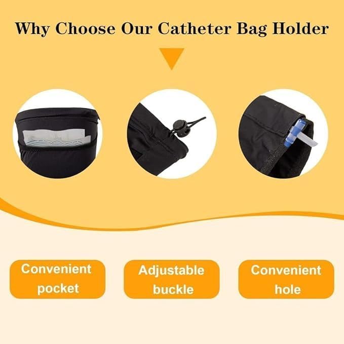 Catheter Leg Bag Holder,Polyester Fabric Catheter Sleeves Urine Leg Bag Holder,Urinary Drainage Bag Stay in Place,L