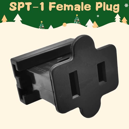 Image of 25 Pack SPT-1 Vampire Plug Slip Zip Gilbert Female Plug for Christmas Lights Sets (SPT-1 Black Female)