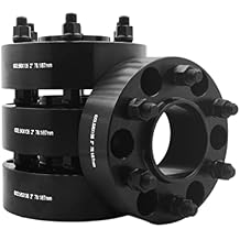 Complete Set OF 2" Thick 6 Lug Black Hub Centric Conversion Wheel Spacers Adapters 6x5.5" 6x139.7mm To 6x135mm | Put 6x135 MM Wheels On A 6x5.5" Truck + Thread Locker Works With Chevy GMC Cadillac