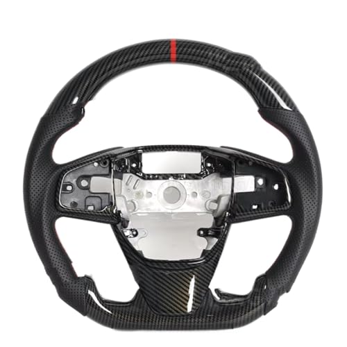 �Ԃ̃X�e�A�����O�z�C�[�����i Compatible With Civic Gen 10th Type R 2016 2017 2018 2019 2020 2021 �n�C�h���f�B�b�v�J�[�{���t�@�C�o�[�J�[�p�[�c���[�V���O�X�e�A�����O�z�C�[�������p(Red 