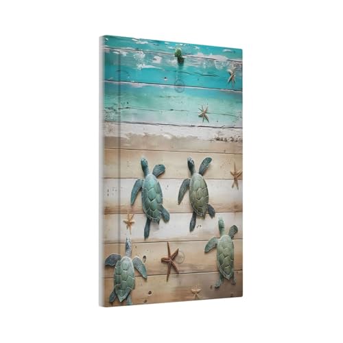 Decorative Light Switch Cover Plate Turtle Starfish Beaches Blue Wood Plank 1 Gang No Device Single Blank Outlet Covers Wall Plate Cover Switchplate Electrical Faceplate