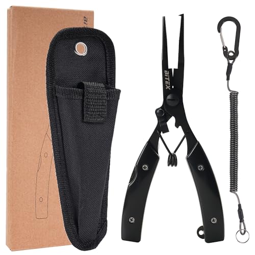 BiteX Saltwater Fishing Pliers with Split Ring Tip and Braid Cutter