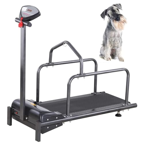 YLANMEI Dog Treadmill for Large, Medium & Small Dogs, Black, LED Display, Safety Rails & Leash Attachment