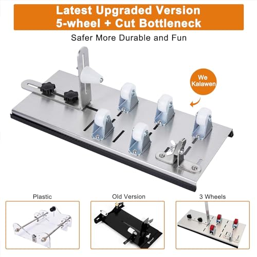 Image of Bottle Cutter DIY Tool for Bottle Neck & Round Bottle with Glass Cutter, Stainless Steel Cutting Machine Set for Wine, Beer, Liquor, Whiskey, Alcohol, Champagne, Soda Round Bottles