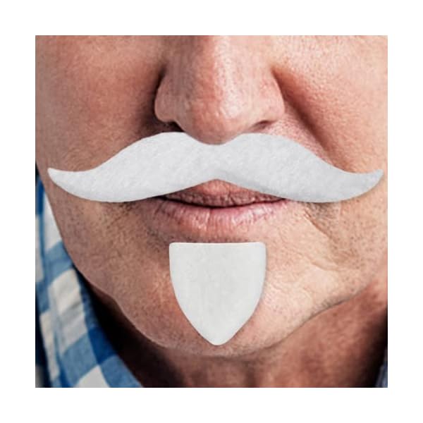 Kicnic 60 pcs fake mustaches self adhesive (20 designs) novelty hairy beard costume facial hair for christmas party supplies decorations, suitable for all ages - image 5