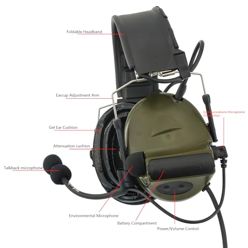 Casque tactique U94 PTT microphone coussinets gel airsoft