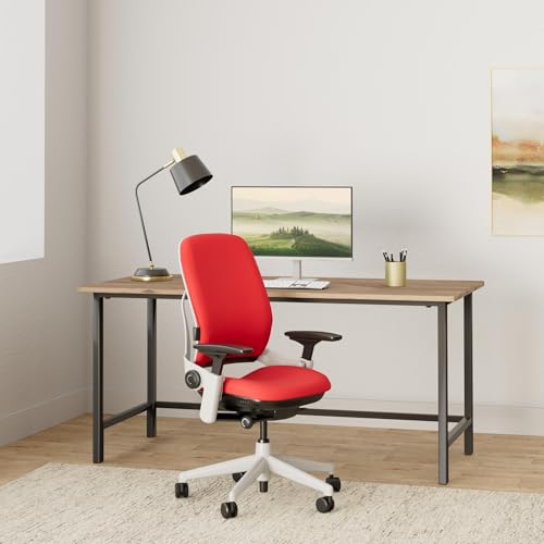 Image of Steelcase Leap Chair with Platinum Base & Hard Floor Caster, Rouge