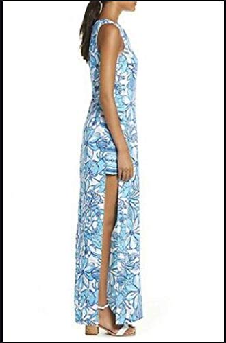 Lilly Pulitzer Donna Maxi Romper Succulent Blue Pop Up Coronado Crabs - Size 00 #TOP2