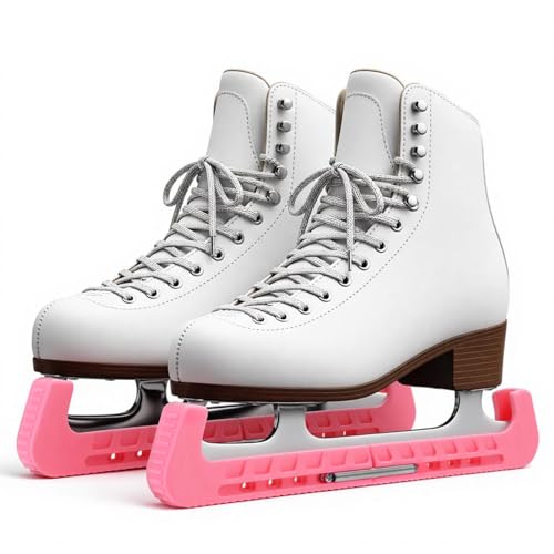 Easecos 2 Pcs Ice Skate Guards Adjustable Figure Skating Guards Universal Hockey Shoe Blade Covers Anti-Slip Blade Walking Protector Ice Skating Accessories, Fit for 7.5-14 Inch Blades (Pink) - Thumbnail 4