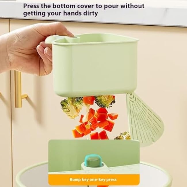 Cureaway Suction Cup Sink Corner Rack, Removable for Easy Cleaning, Suction Cup Storage Rack with Drain Hole, No Drilling, Say Goodbye to Gross Food Scraps and Smelly Sinks (Green*1)