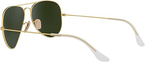 Vista 3 de Ray-Ban RB3025 - Gafas de sol grandes estilo aviador, color dorado mate con espejo azul (11217) 3025 11217 2.441 in auténticos, Lente espejo azul