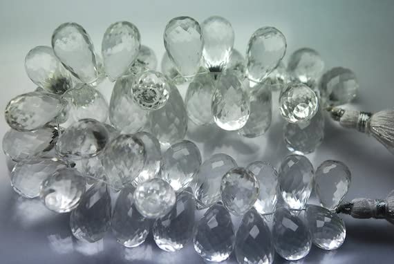 Quartz naturel facetté gouttes 18-20mm briolettes sans impuretés pour création