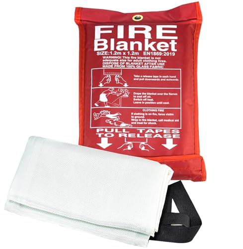 Image of RIVERWELD Fire Blanket for Home Kitchen Emergency Fire Suppression Fireproof Blanket Retardant Blankets Fire Safety & Emergency Supplies for House Car Fireplace Camping Picnic Grill 48 inchx48 inch