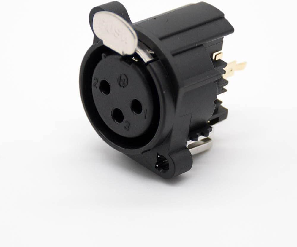 3 pin XLR Female Connector Straight Receptacle with Lock Switch