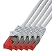 Produktbild BIGtec - 5 Stück - 0,75m Gigabit Netzwerkkabel Patchkabel Ethernet LAN DSL Patch Kabel grau (2X RJ-45 Anschluß, CAT.5e, kompatibel zu CAT.6 CAT.6a CAT.7) 0,75 Meter