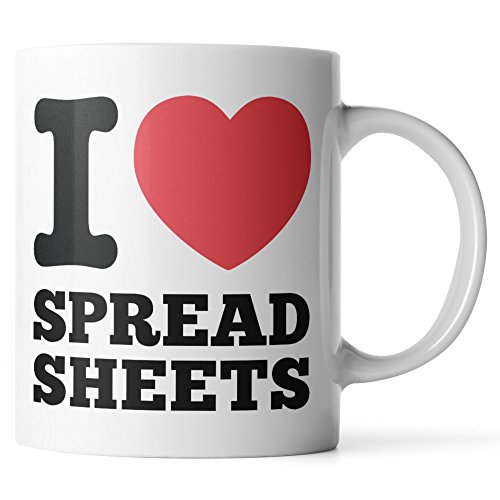I Love Spreadsheets Mug - Data Analyst Mug - Business Analyst Mug - Financial Analyst Mug - King of Spreadsheets Mug - Spreadsheet Ninja Mug - White 11oz Coffee Mug or Tea Cup by Monkey Duo