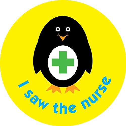 Healthcare Reward Stickers. Penguin 'I Saw The Nurse'. 5 Sheets, 75 Stickers for Hospital Nurses, surgeries, clinics and Schools