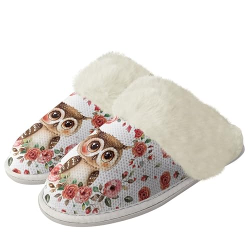 Women's Slip on Comfy House Slippers Memory Foam Slippers Indoor Warm Plush Bedroom House Shoes