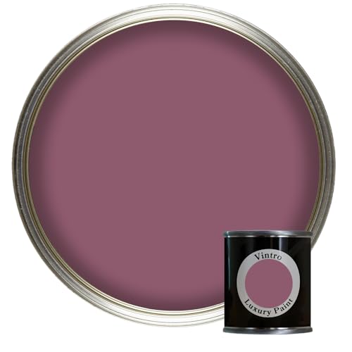 Vintro Paint | Luxury Matt Emulsion | Smooth Chalky Finish | Multi Surface Paint | for Walls, Ceilings, Wood and Metal | 125ml (Aubergine - Old Mauve)