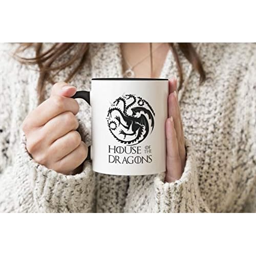 House Of The Dragon Daenerys Black Black Handle Mug Coffee Tea Mug 312ml Cup